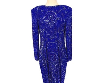 blue sparkly shirt dress Sequin Game Day Tunic Dress M