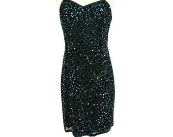 Lime Green Sequin Party Dress, Bright Paillette Cocktail - Etsy