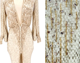 Dokumentiertes Broadway Tricorne Kleid, Motown Das Musical Diana Ross Kostüm, Emilio Sosa Swarovski Kristallperlen Couture Kleid