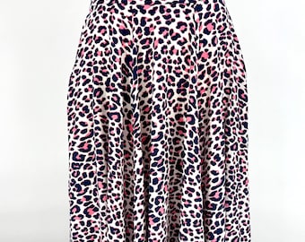 Sz M//Zadig & Voltaire Leopard Print Maxi Skirt | Parisian Chic Pink Navy Animal Print | High Waist Designer Statement Skirt