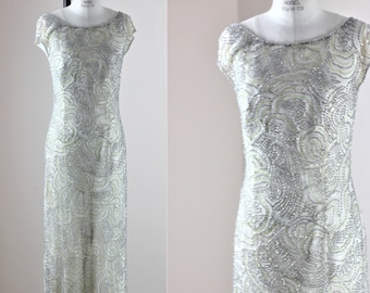 Sz 8// Victoria Royal Rhinestone beaded dress// Vintage wedding gown