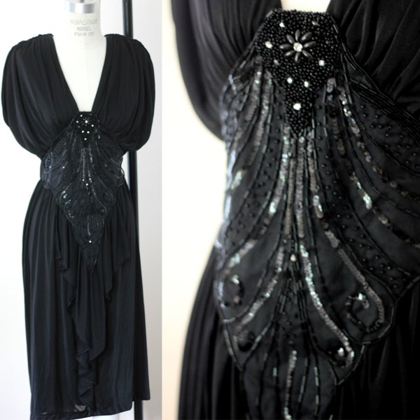 Size 8//Jazz Age Lawn Party Vintage 20s/30s style Dress with sequins