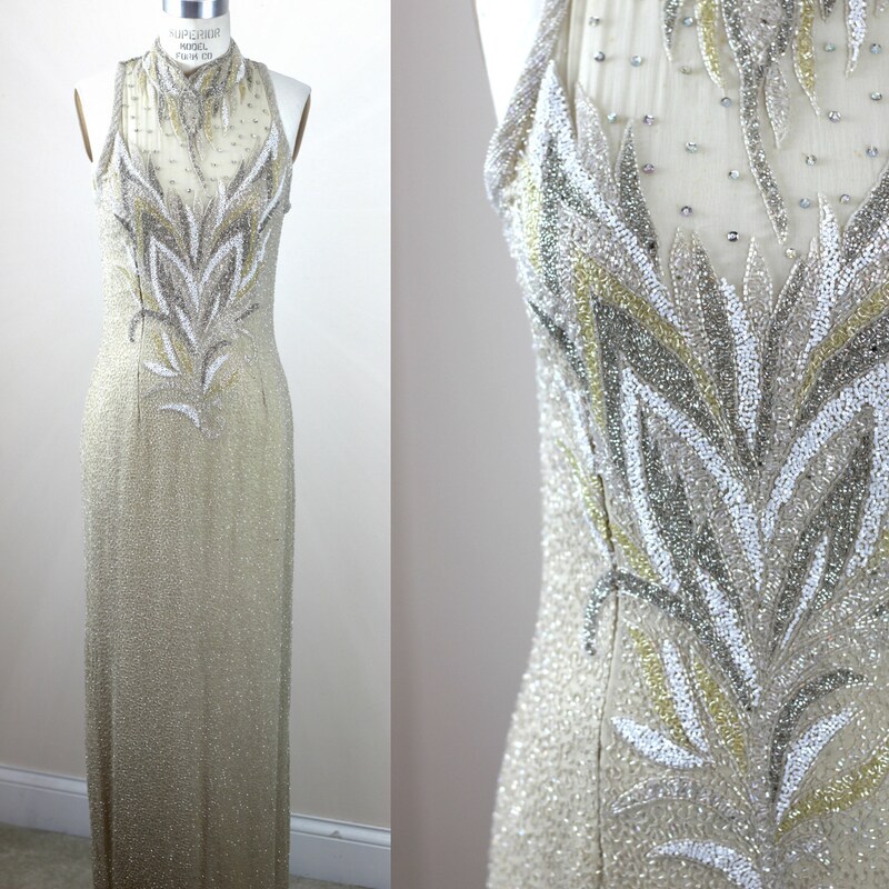 Mesh Pattern Beaded Halter (S/M) main image 1