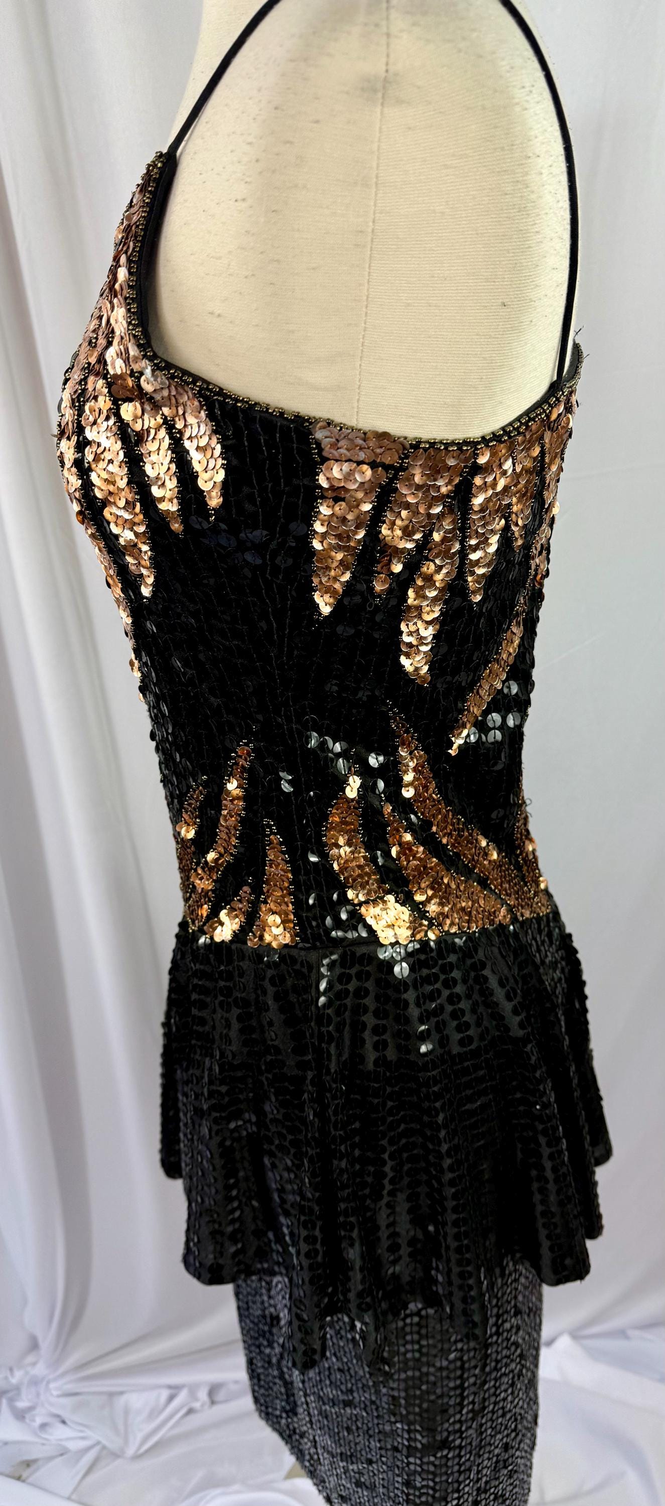 slim fit dress slacks Azura Gown | Black and Gold main image 0