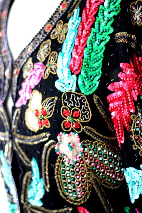 Sz M//Heavily embellished Beaded sequin jacket// … - image 3