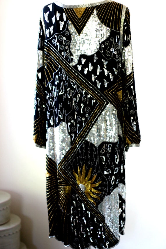 Size L//Gatsby Party Judith Ann Dress// Sequin be… - image 8