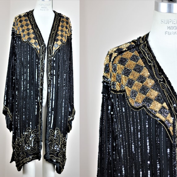 Beaded duster jacket outlet