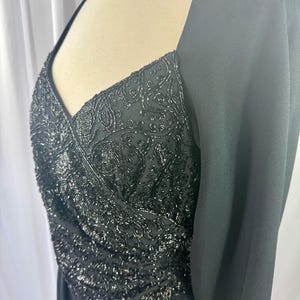 Size 8//Black 80&#39;s Power Dress//Vintage Black Sequin Dress