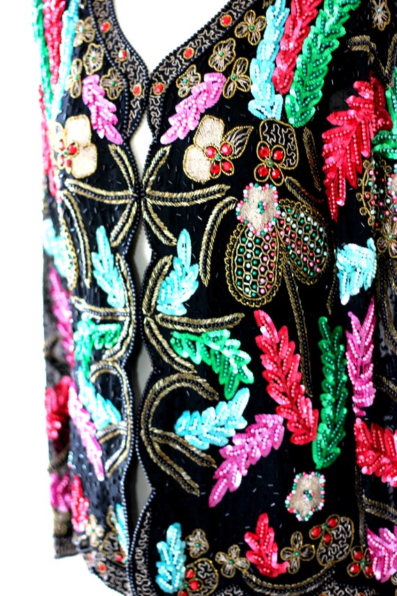 Sz M//Heavily embellished Beaded sequin jacket// … - image 7