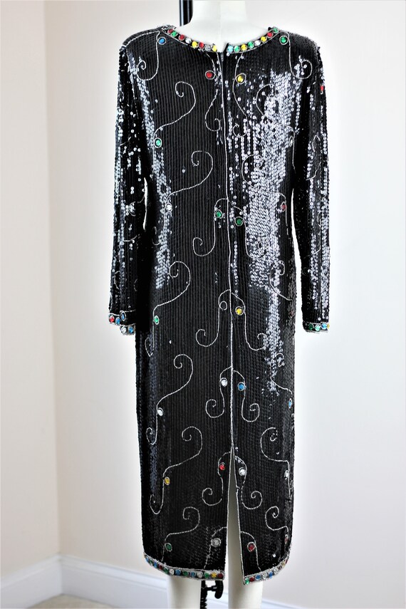 Sz L//Funky Vintage Sequin Flapper Style dress// … - image 5