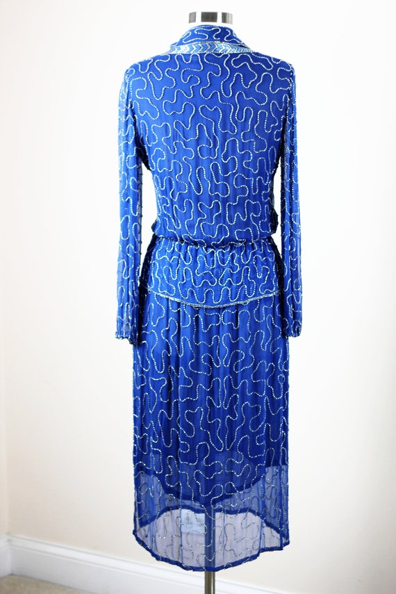 Sz S//Judith Ann Creations Beaded V neck dress// … - image 5