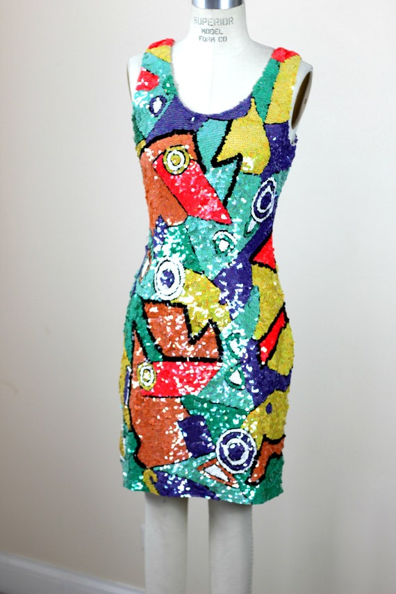 Size Small// Abstract All Sequined Dress// Amazin… - image 3