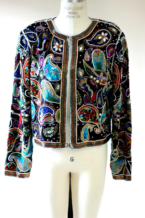 Sz M//Stunning Judith Ann Beaded Sequin jacket// … - image 8