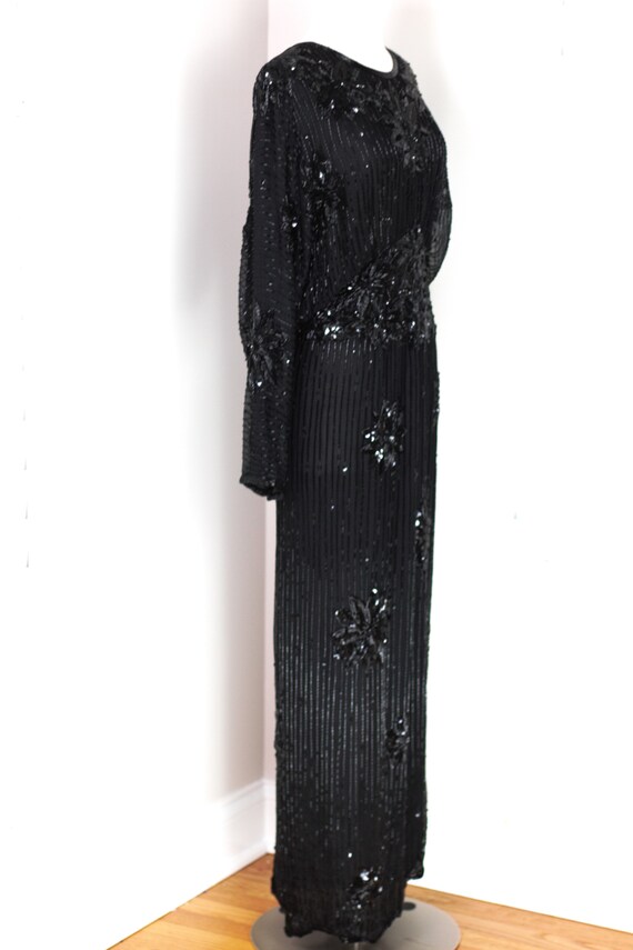 sz M//Fabulous Judith Ann Black beaded sequined d… - image 2