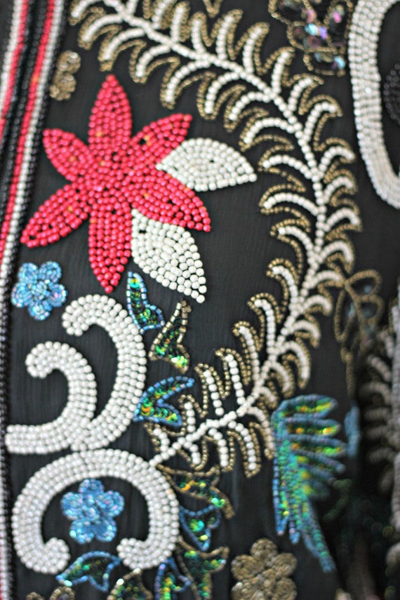 Sz M//Heavily Embellished Beaded Jacket//Sequined… - image 4