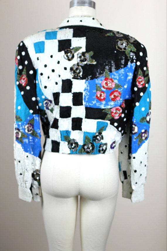 Sz L//STUNNING heavily embellished sequin jacket/… - image 6