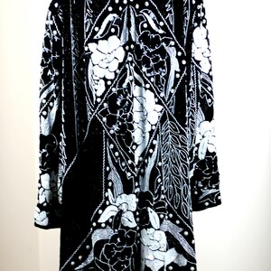 Plus sz 2X// Black White Sequin Beaded Duster// Long Jacket// Sequin coat image 8