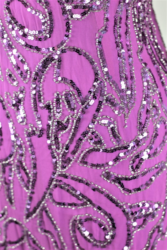 Sz 4// 1980s Purply Pink Sparkle gown// Sequin be… - image 6