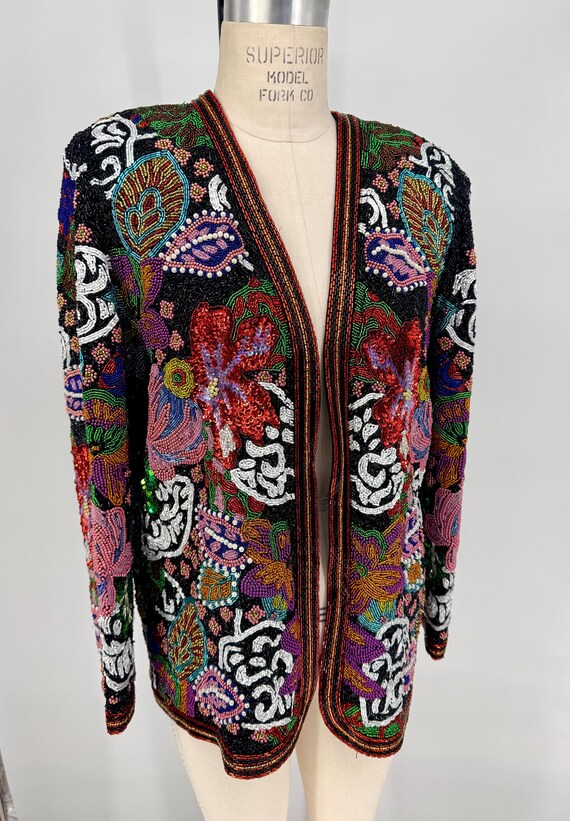 ジャケット・アウター disembysiik 26ss beads embroidered nylon Sz M//incredible Heavy Beaded Long Jacket//colorful Tapestry of