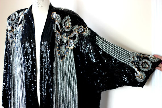 2X//Amazing Gatsby Beaded Sequin Duster//Judith A… - image 10