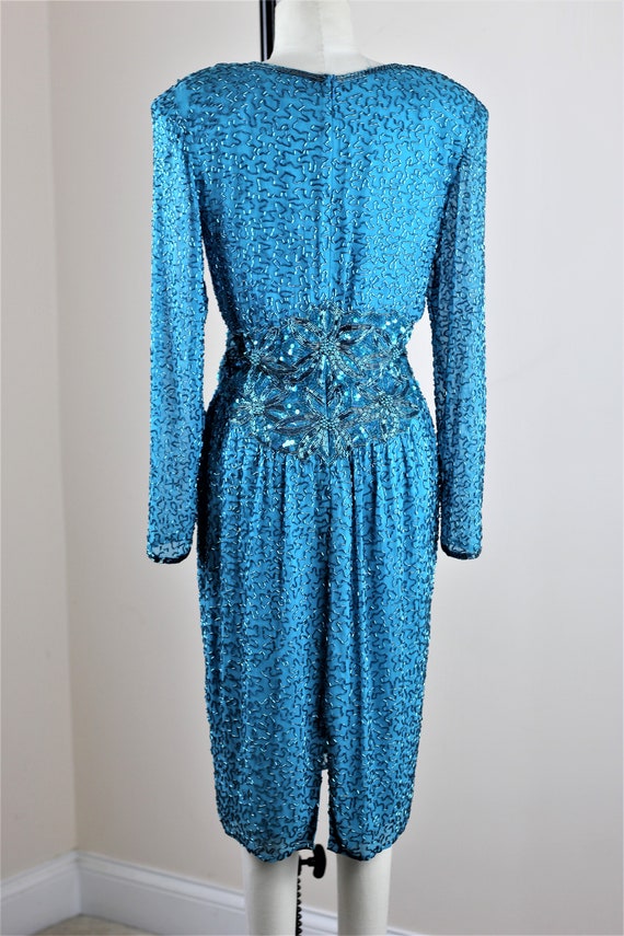 sz 8// Stunning Blue sequin Beaded dress// Fabulo… - image 4