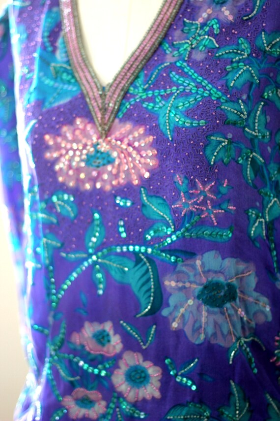 Size Small//Jazz Age Lawn party// 2pc Silk Sequin… - image 3
