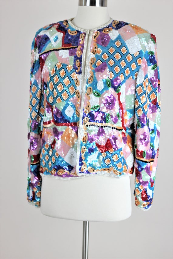 Sz L// Judith Ann Fabulous Patchwork style jacket… - image 7