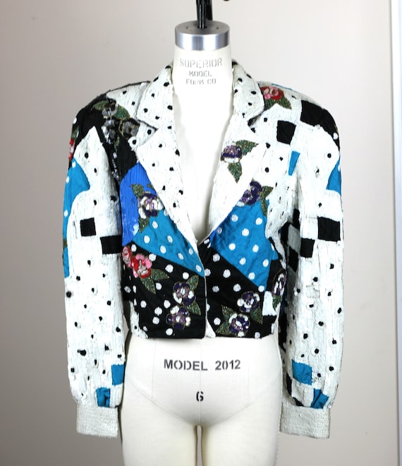 Sz L//STUNNING heavily embellished sequin jacket/… - image 2