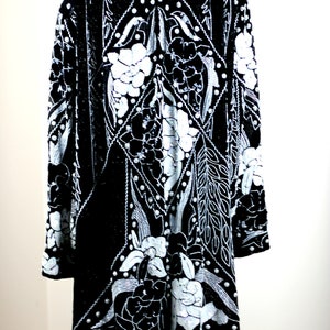 Plus sz 2X// Black White Sequin Beaded Duster// Long Jacket// Sequin coat image 9