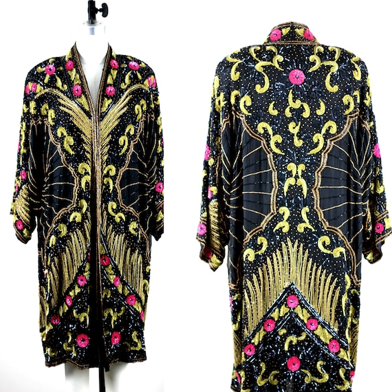 Sz XL// The ultimate Gatsby coat// Beaded sequin … - image 1