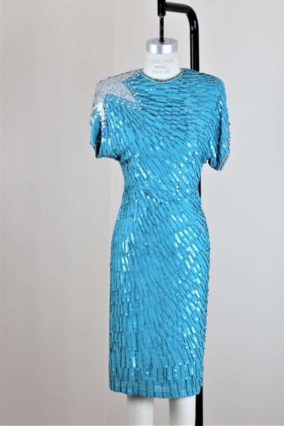 Sz SP// Naeem Khan Lillie Rubin Sequin Dress// Be… - image 2