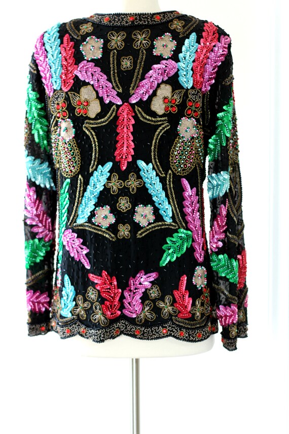 Sz M//Heavily embellished Beaded sequin jacket// … - image 5