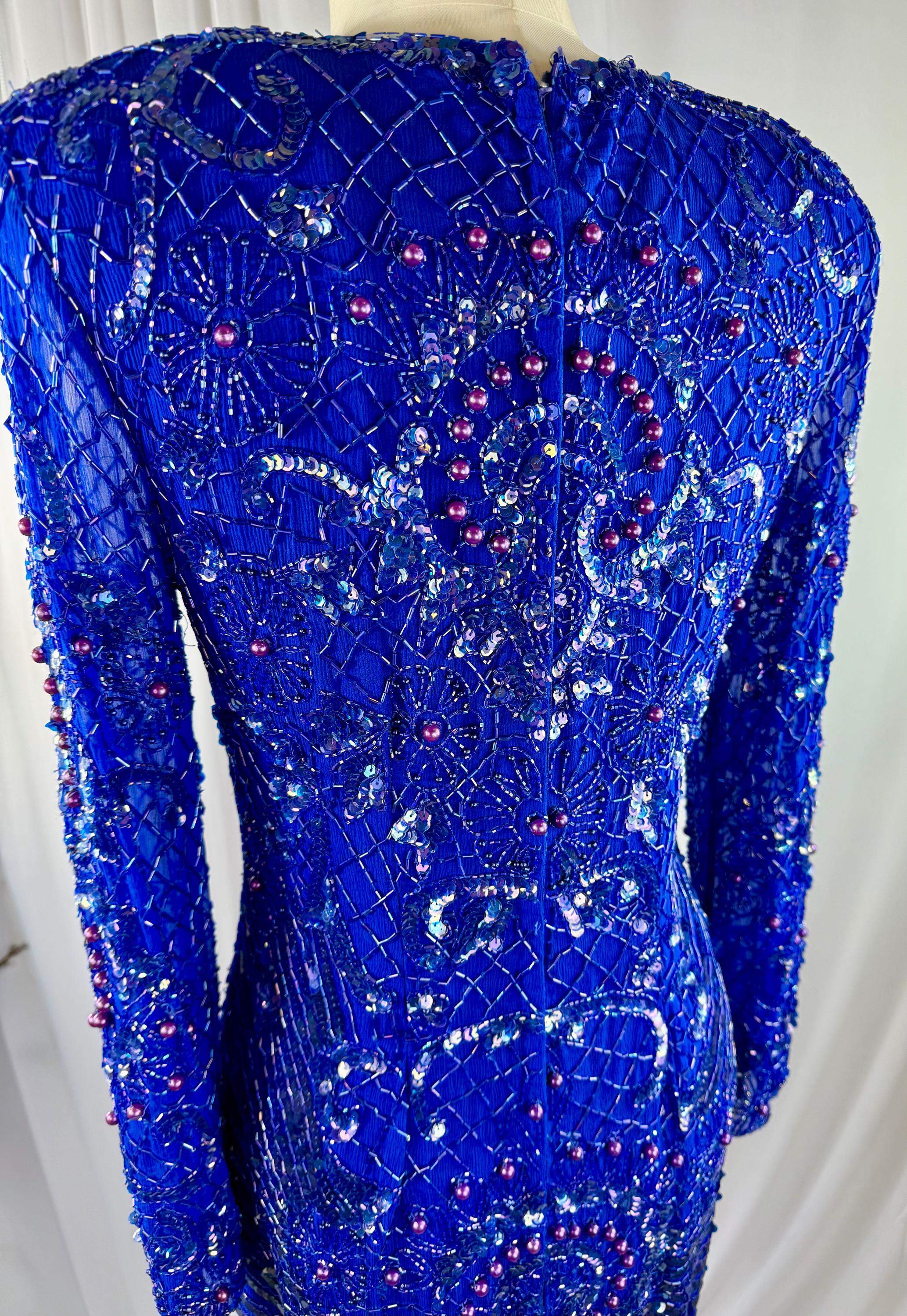 royal blue sequin dress long sleeve Royal Blue Sequin Long Sleeves Sheath Formal Dresses ,CP0316