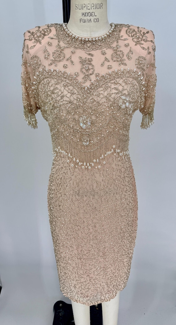 pink casual dress for sale Zayla Beaded Mini Dress main image 1