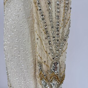 Sz 12//80er Jahre Perlen Paillettenkleid//Art Deco Abendkleid//Old Hollywood Glam//Vintage Brautmutterkleid Bild 6