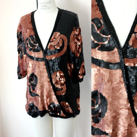 Sz M//Vintage Sequined Beaded Judith Ann Creation… - image 1