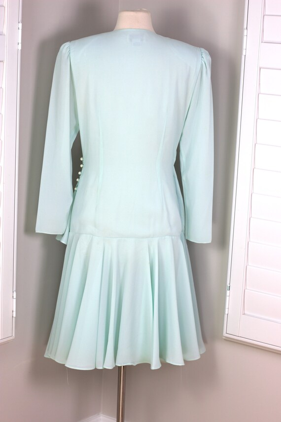 sz 7/8 // Vintage Mini Chiffon dress w sequins// … - image 5