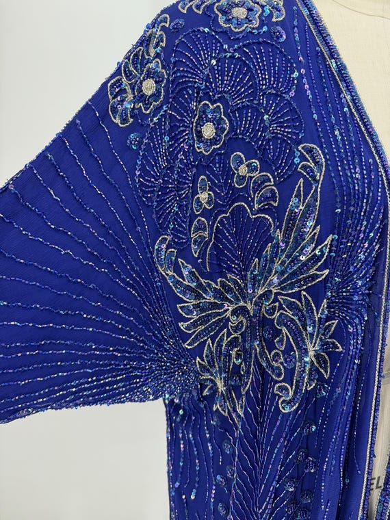 Size S//Stunning Royal Blue Flapper Style Vintage… - image 9