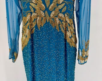 teal and gold sequin dress Short Sequin Teal Hoco Dress: Blondie Nites 5757BN Teal / 0