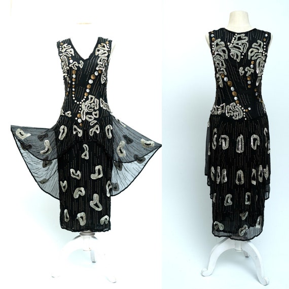 Sz M(VTG) // Authentic Beaded 1930s Vintage Dress/