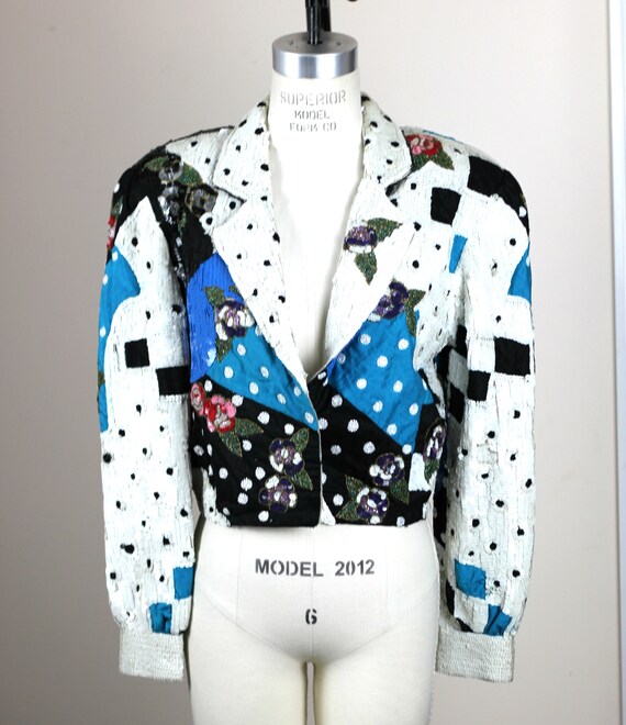 Sz L//STUNNING heavily embellished sequin jacket/… - image 7