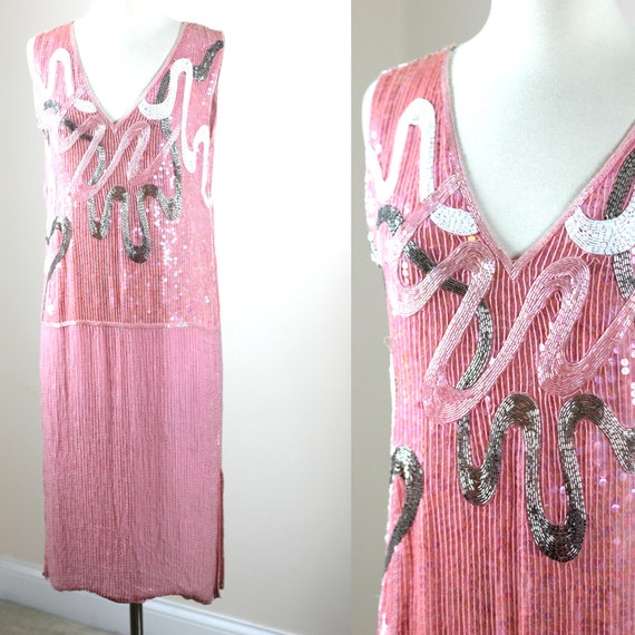 Sz S// Flapper Gatsby party Sequin drop waist// 20
