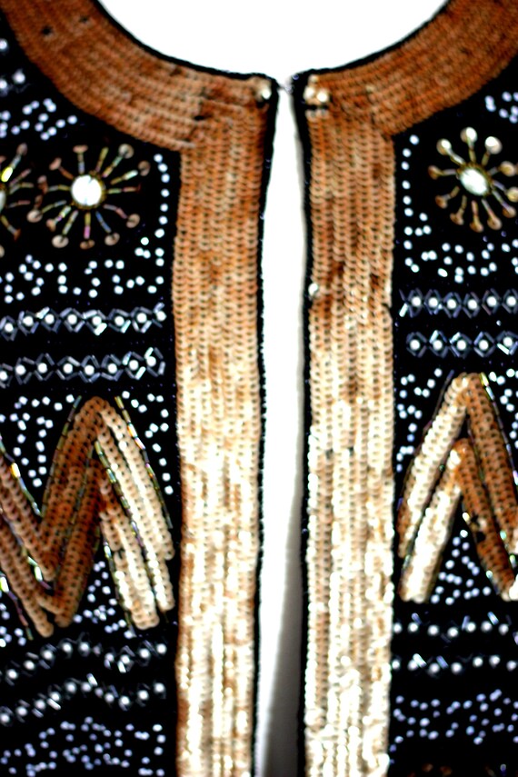 2x//Heavily Beaded Sequin Black Duster// Plus siz… - image 9