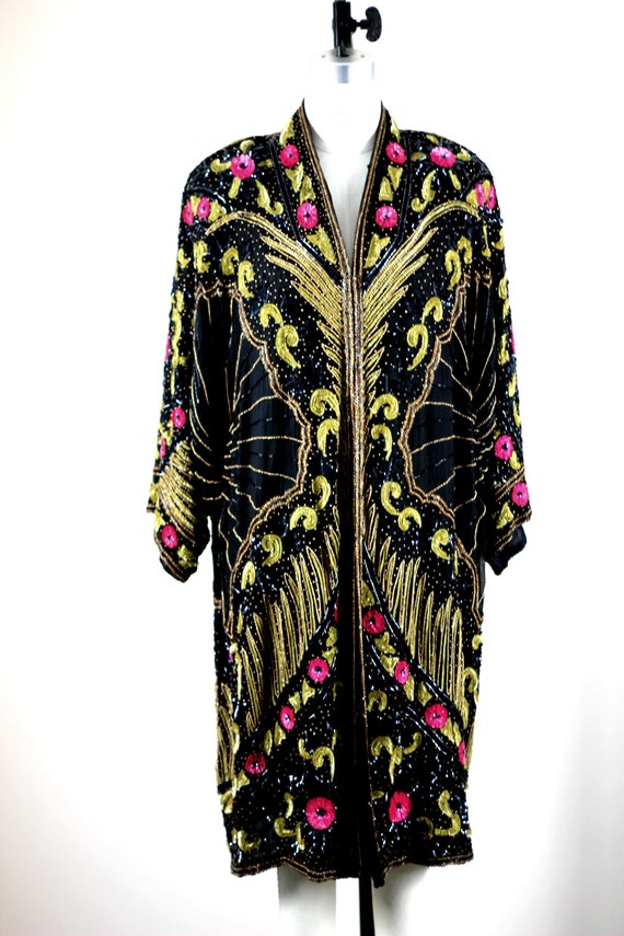 Sz XL// The ultimate Gatsby coat// Beaded sequin … - image 5