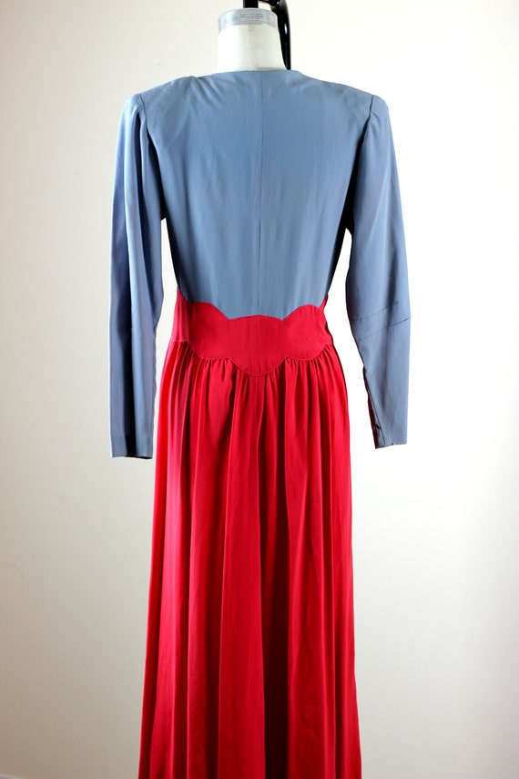 Sz M// AUTHENTIC 1940s Crepe Robe dress// Beaded … - image 7