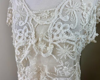 Antique Victorian Battenberg Lace Blouse//Circa 1890s