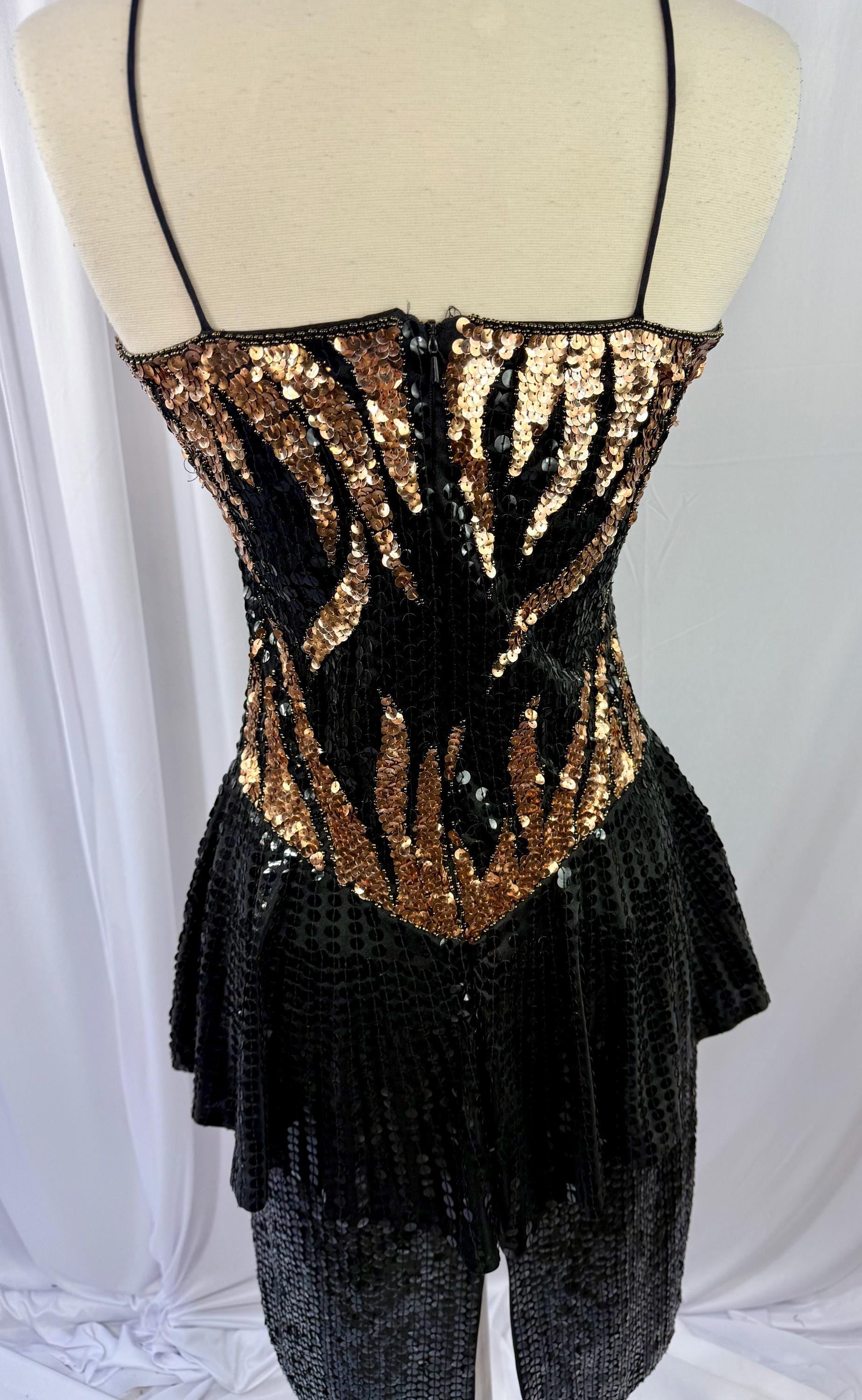 ワンピース 80s PX LONDON SPARKLE BLACK DRESS 80s Vintage Black Silk Beaded Cocktail Dress / Elegant Party