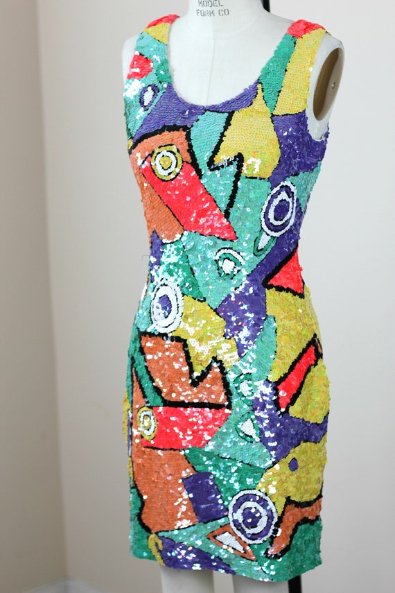 Size Small// Abstract All Sequined Dress// Amazin… - image 5