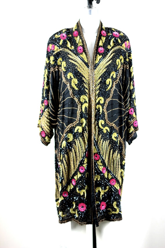 Sz XL// The ultimate Gatsby coat// Beaded sequin … - image 2