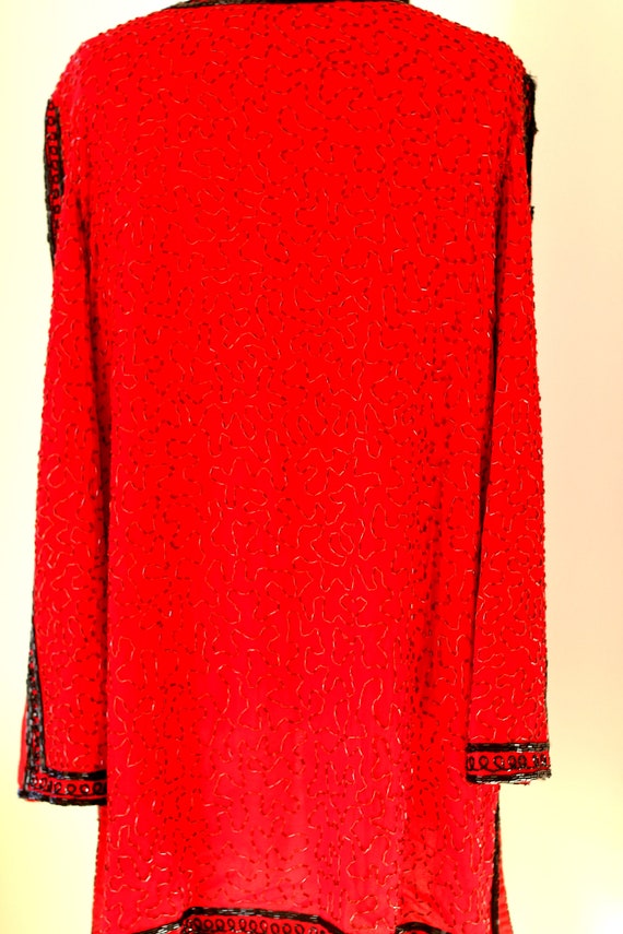 Sz S//Judith Ann Creations Sequined Duster//Red b… - image 10